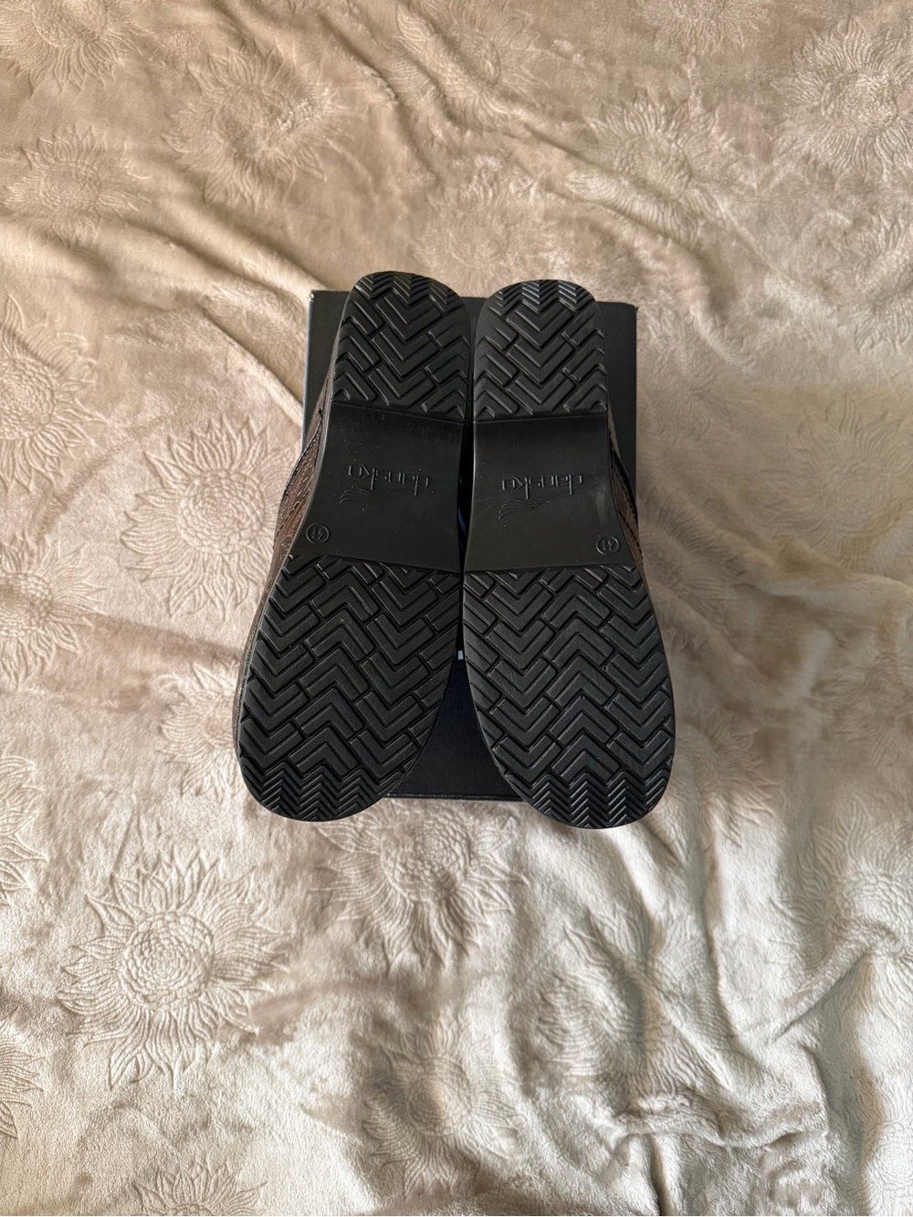 Dansko Brown Embossed LeatherWomen’s Slip-On Clogs - Picture 9 of 10